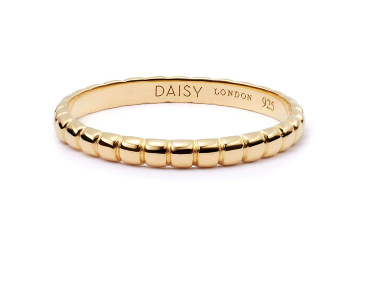 Daisy London Dainty Ridged Stacking Ring Gold & Silver