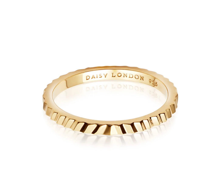 Daisy London Sunburst Stacking Ring Gold and Silver