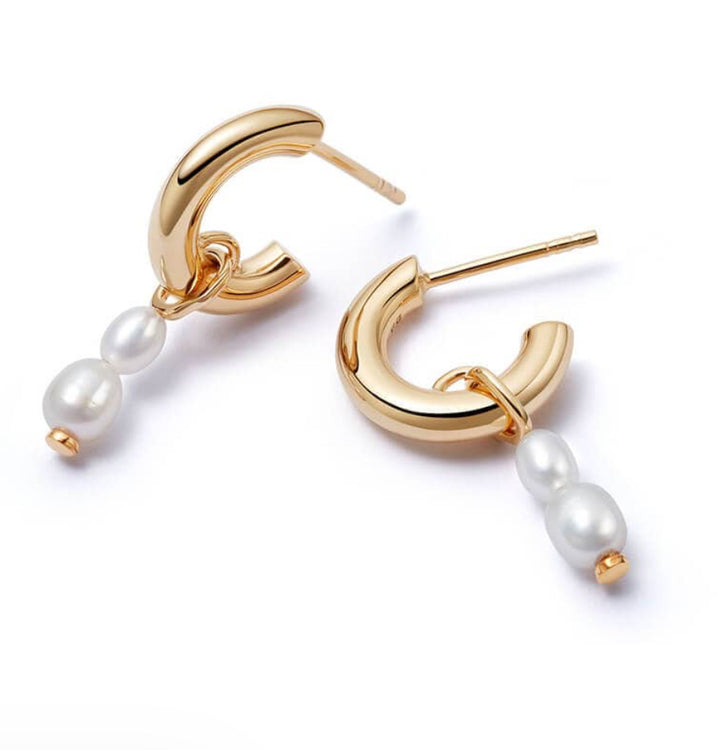 Daisy London Baroque Pearl Hoop Earrings