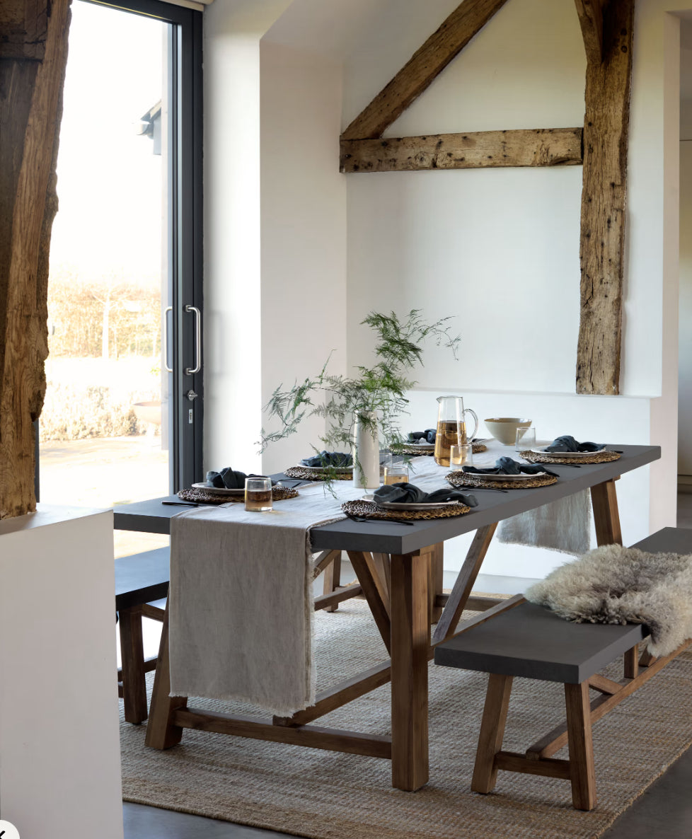 Chilford Solid Wood Dining Table & Bench Set - Large Grey – Pebble Home ...