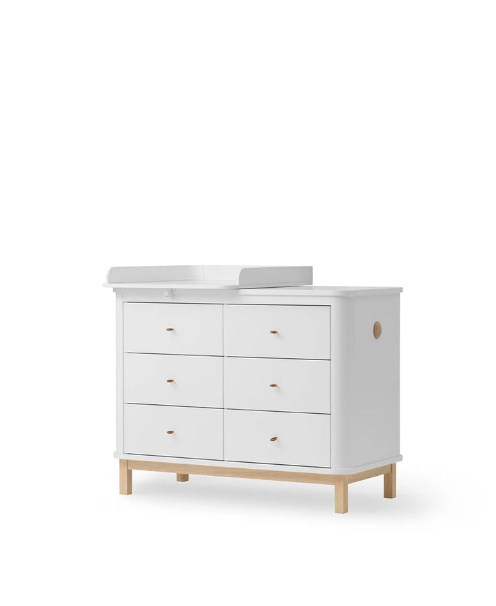 Drawers with Half Changing Table White/Oak