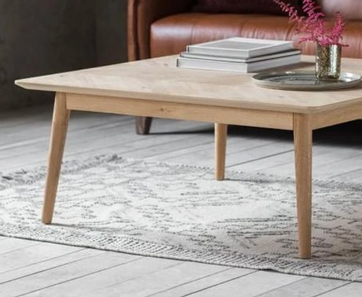 Chevron oak coffee table hotsell
