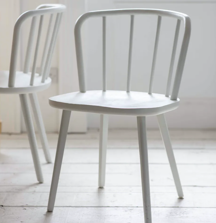 Wooden Dining Chairs (White) discontinued - 2 available