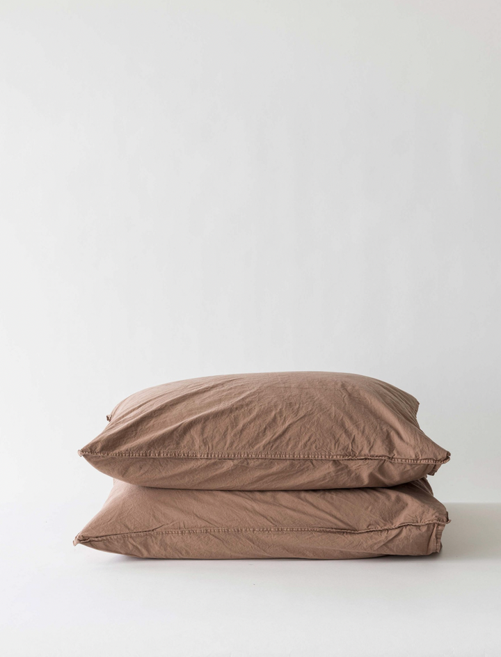 Tan Organic Cotton Pillow Cases 2PC 50 x 70 cm