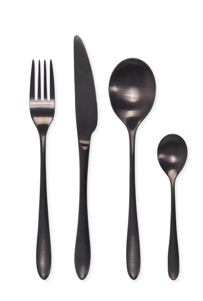 Black Cutlery 16 Piece Set