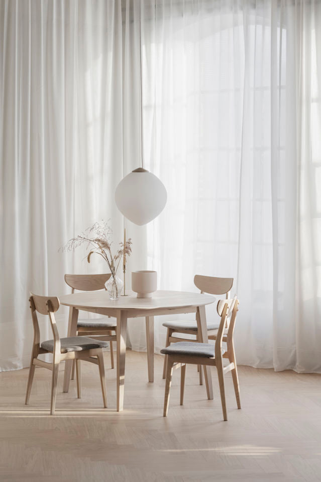 Filippa Round Extending Dining Table White Wash (Extension leafs available for purchase)