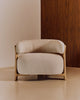 Granite Beige/ Oak Chenille Armchair