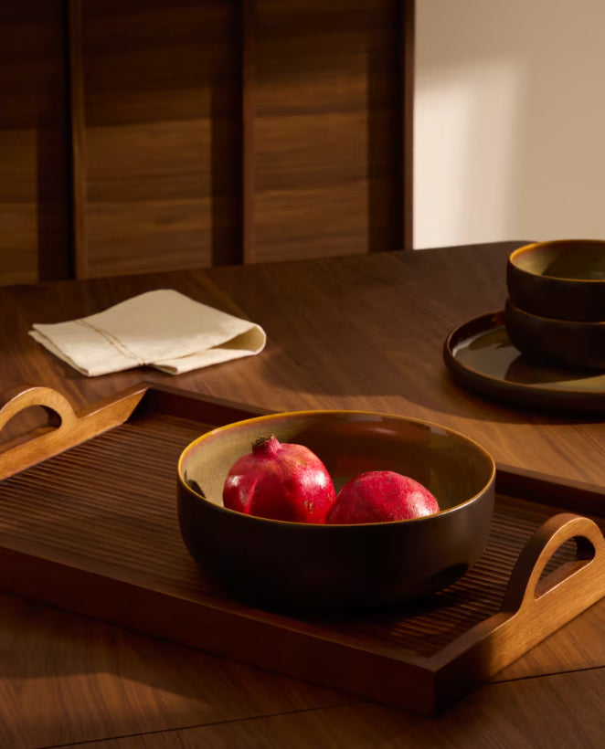 Uilo Large Brown Ceramic Bowl