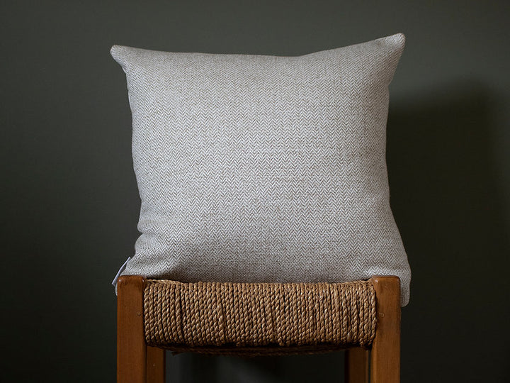 Billington Herringbone Feather Cushion - Sand 50x50cm