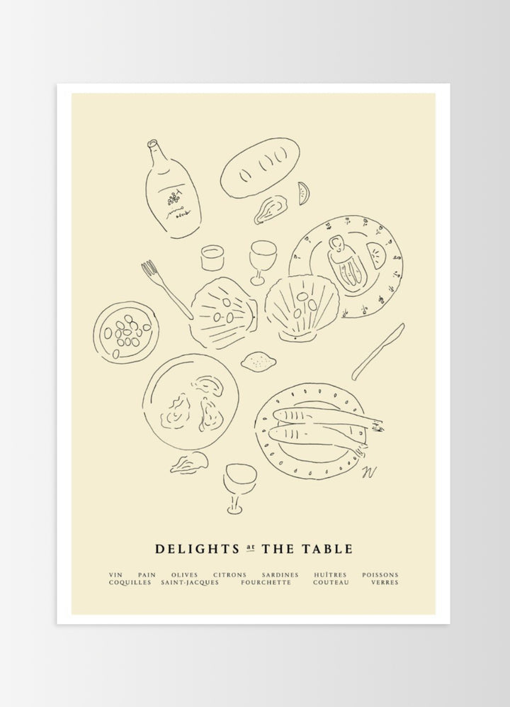 Delights At The Table - Framed Print 30x40cm