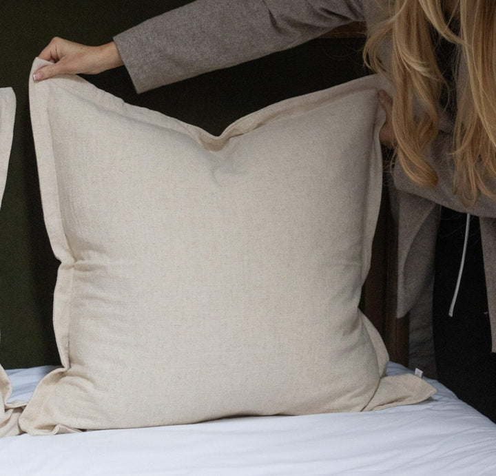 Orla Flanged Edge Sand Cushion 65x65cm