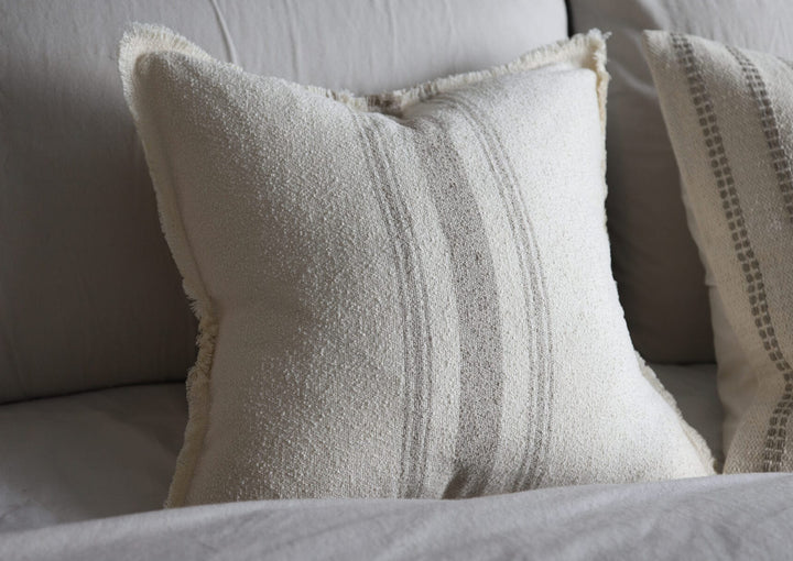 Ellie Greige Stripe Cushion - 45x45cm