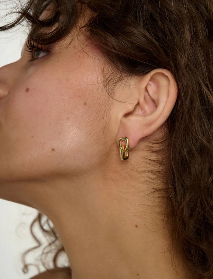 Link Earrings Gold