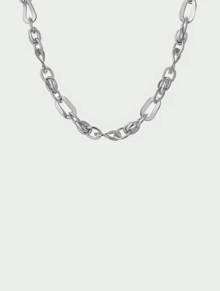 Wave Chain Necklace Silver