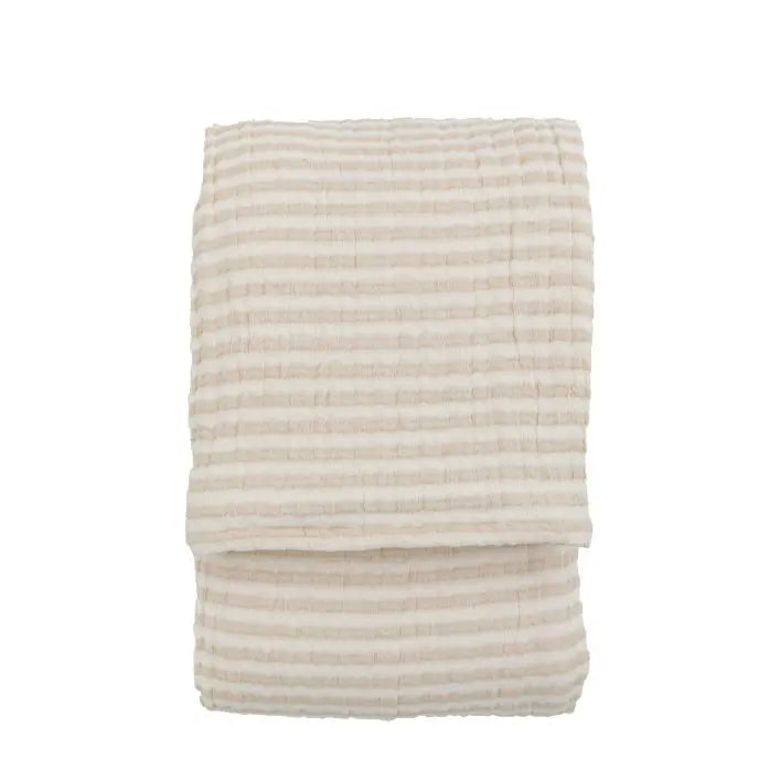 Crinkle Stripe Bedspread Beige - 240x260cm
