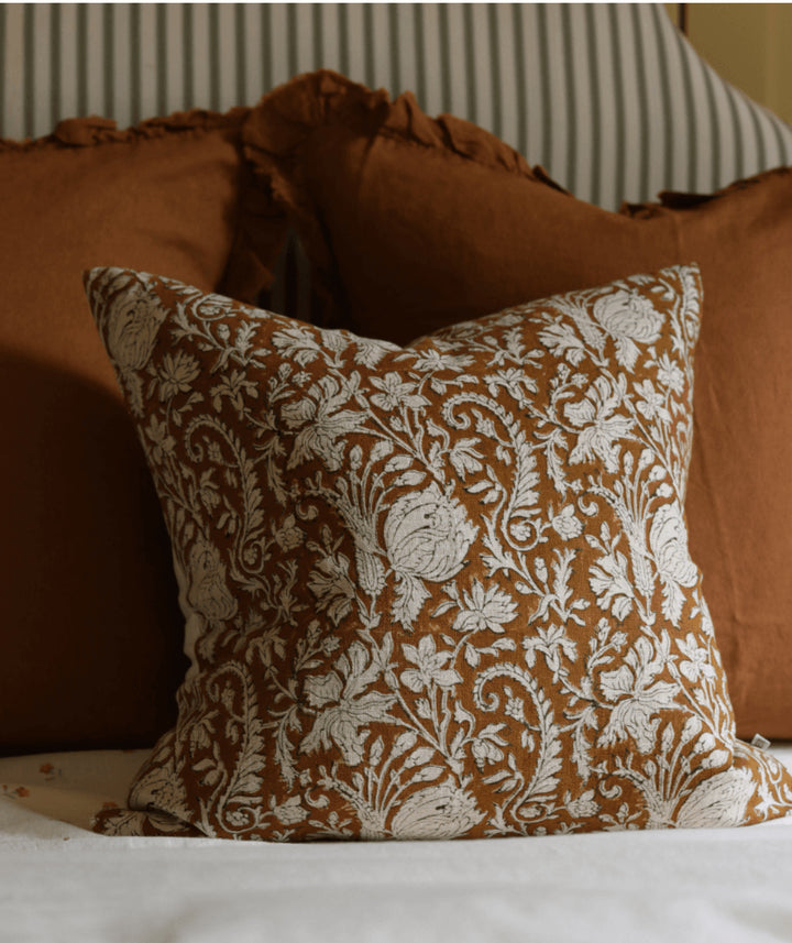 Ivy Rust Print Cushion 45x45