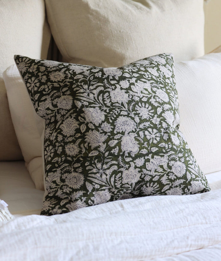 Francesca Olive Print Cushion 45x45cm