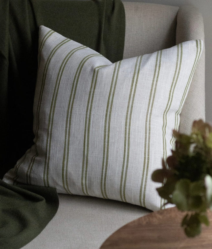 Rosie Olive Stripe Cushion 45x45