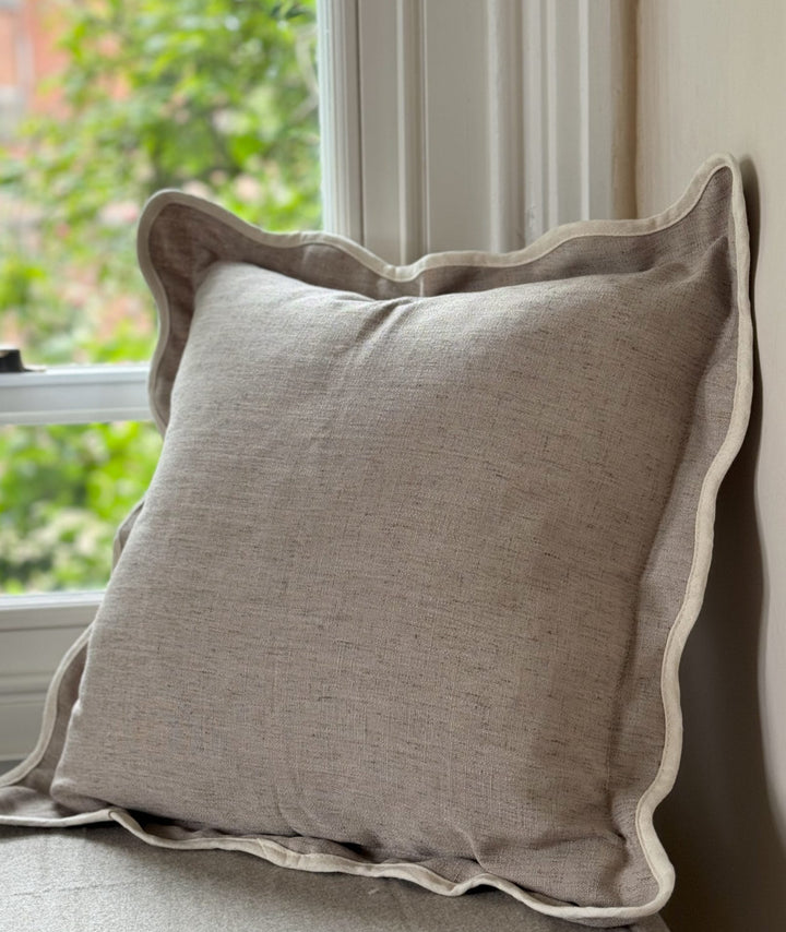 Chloe Greige Scalloped Edge 45x45cm