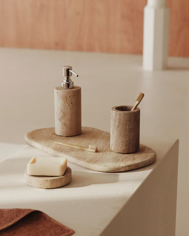 Macro Travertine Soap Dish