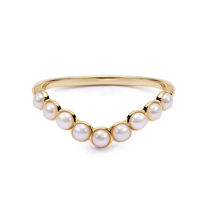 Daisy Pearl Wave Ring