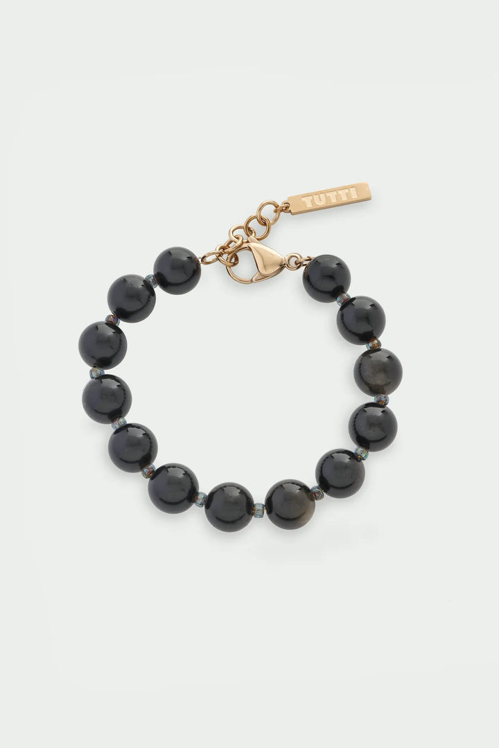 Golden Obsidian Beaded Bracelet