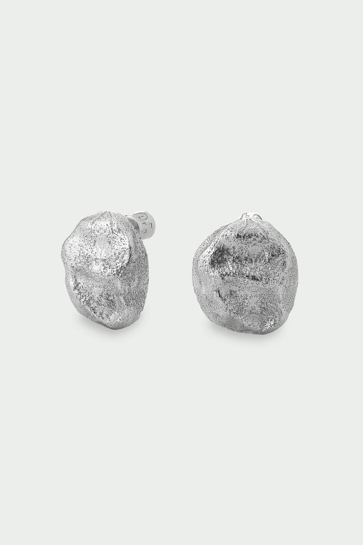 Halo Earrings Large Silver