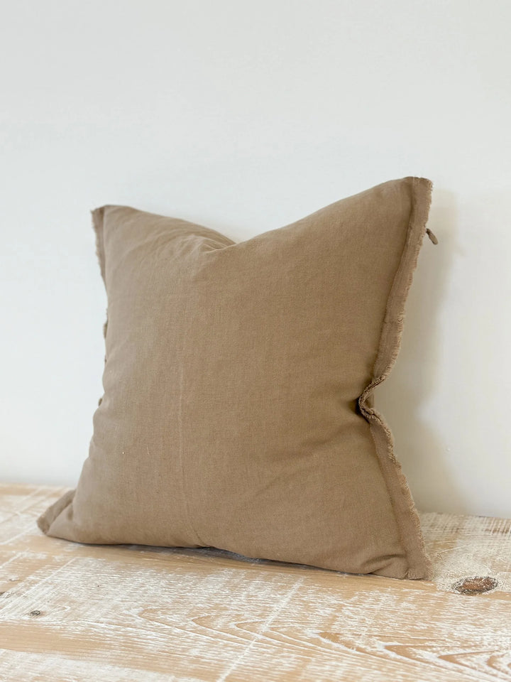 Esmee Coffee Brown Linen Cushion 53x53cm