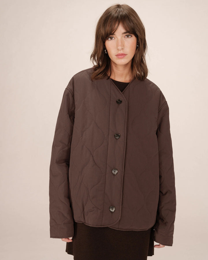 Shania Quilt Coat Chocolate