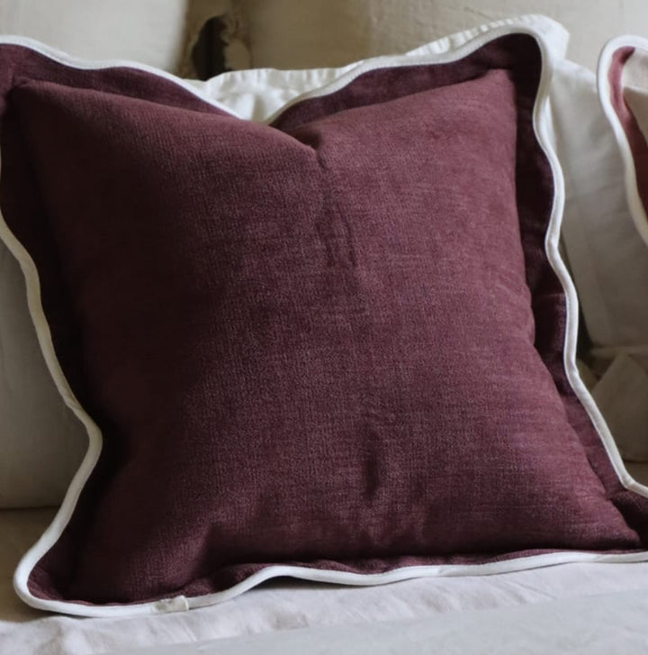 Chloe Plum Scalloped Edge Cushion
