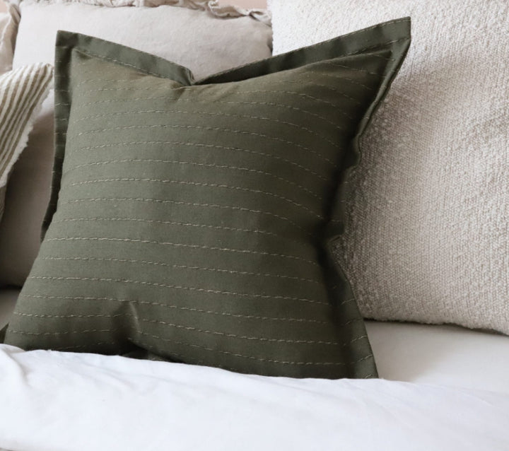 Lexie Olive Stripe Cushion