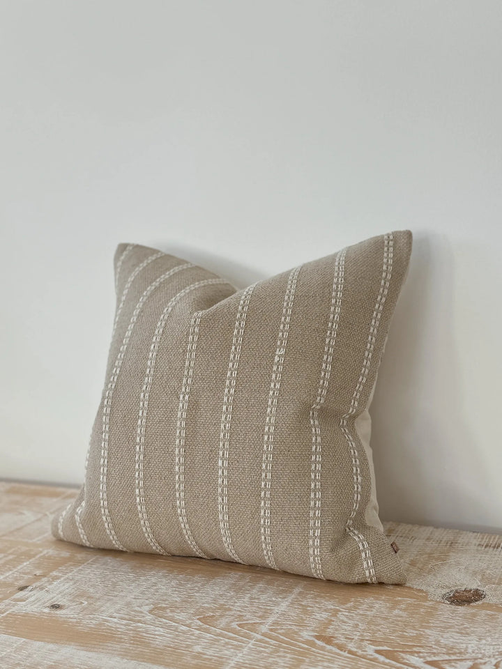 India Beige Stripe Cushion 65x65cm