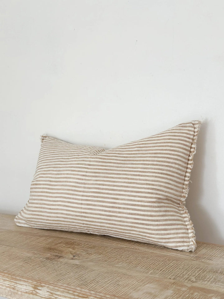 Esme Light Brown Stripe Cushion 50x30cm