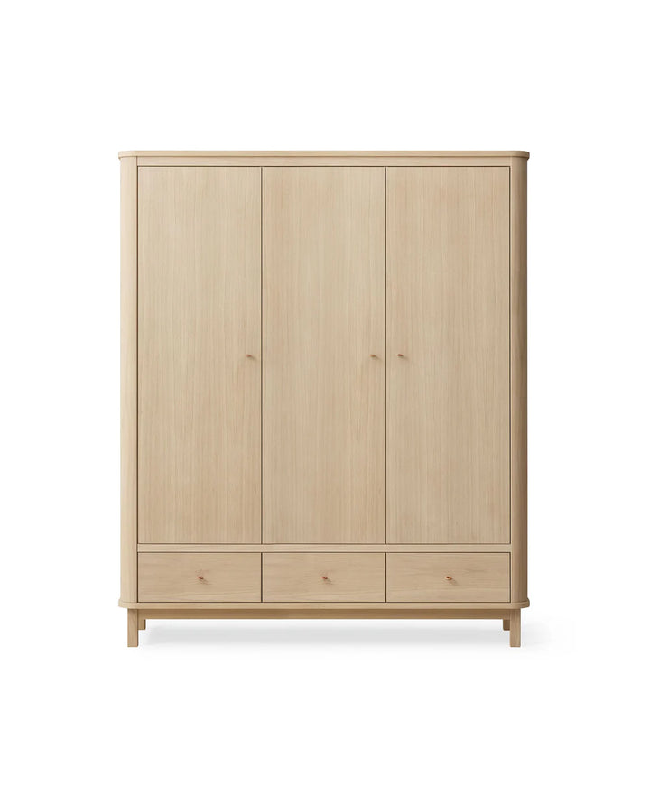 Wood Wardrobe 3 Doors - Oak