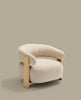 Granite Beige/ Oak Chenille Armchair