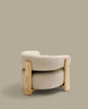 Granite Beige/ Oak Chenille Armchair