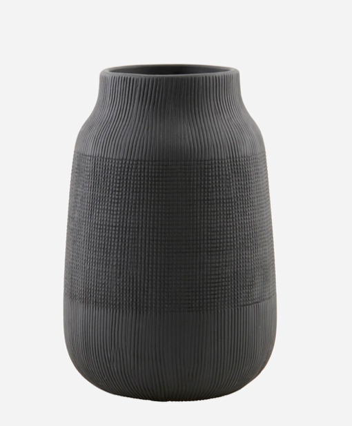 Groove Vase Black Small