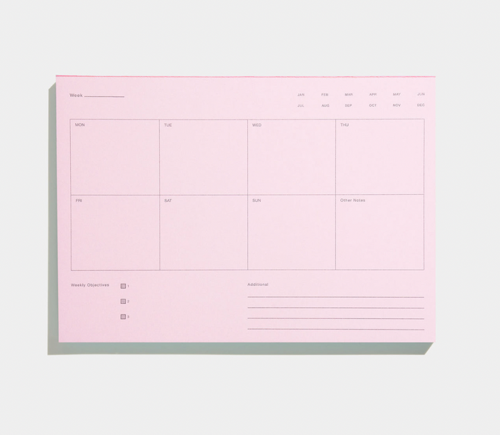Weekly Notepad Powder Pink