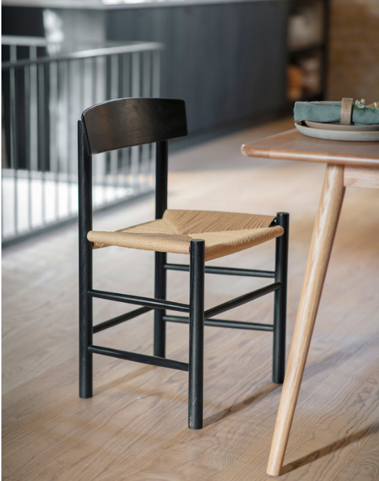 Oak & Woven Dining Chair