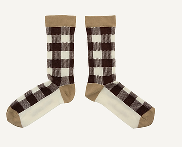 Check Brown Socks