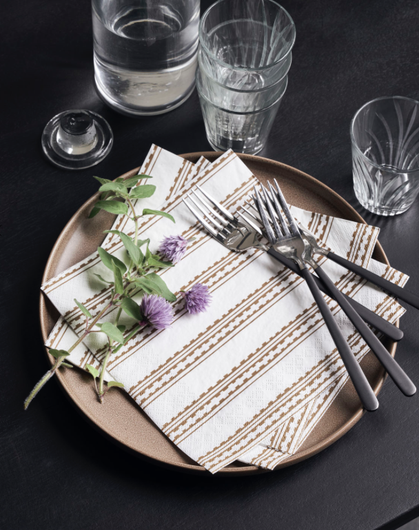 Napkins - Yellow/Brown Stripe
