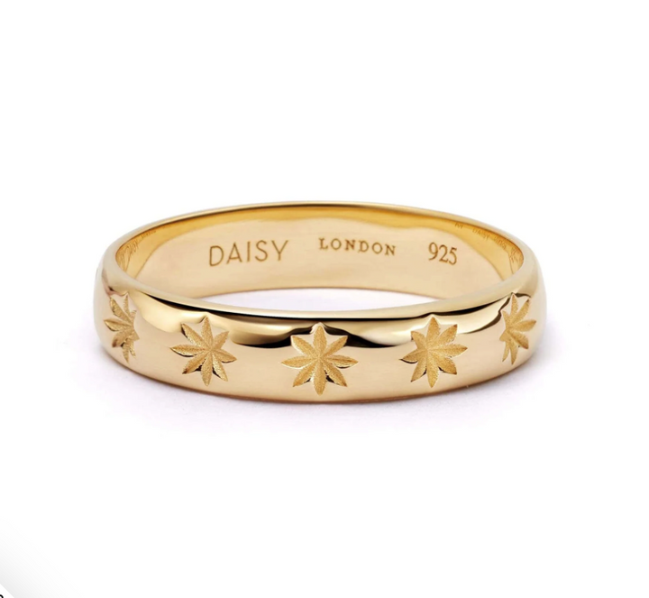 Daisy London Star Engraved Stacking Ring