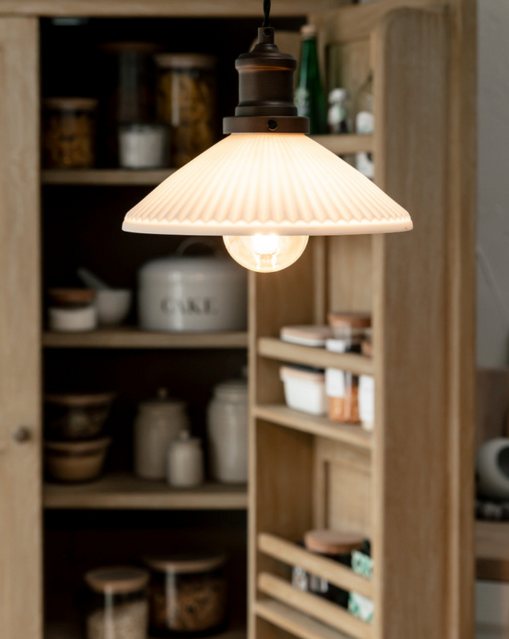 Beaulieu Matte Ceramic Fluted Cone Pendant