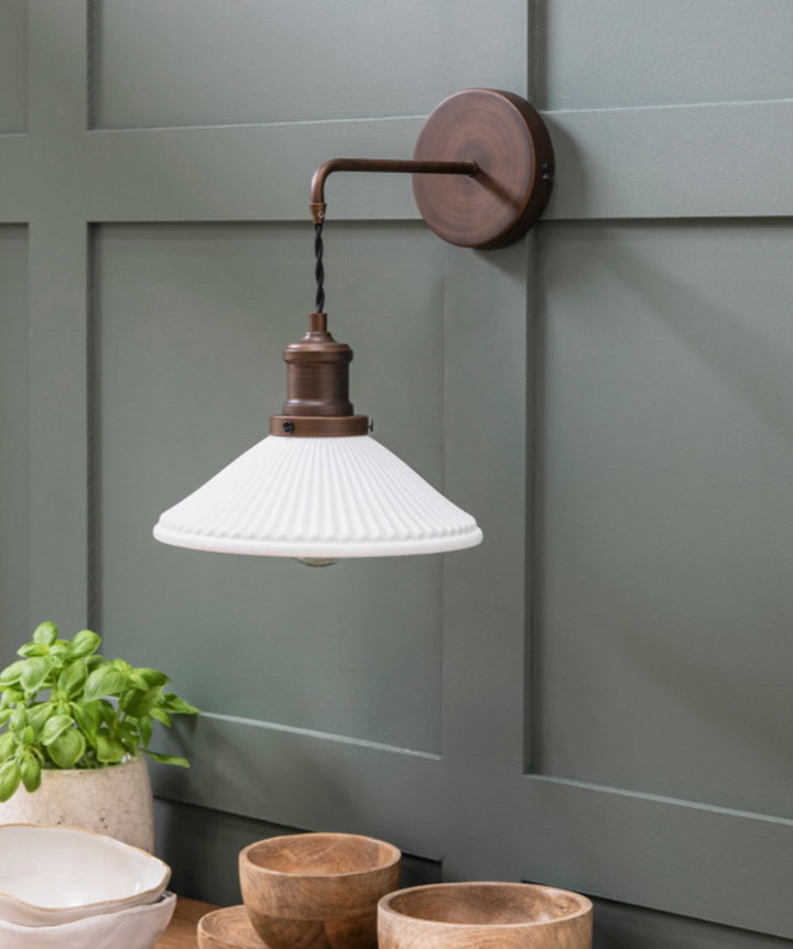 Beaulieu Matte Fluted Cone Wall Light