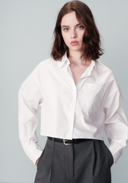 Niamita Ecru Cropped Shirt