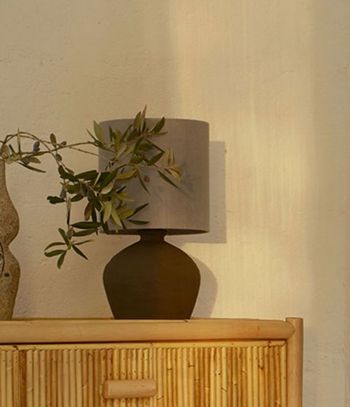 Mini Clay Lamp (with shade) - Smoke