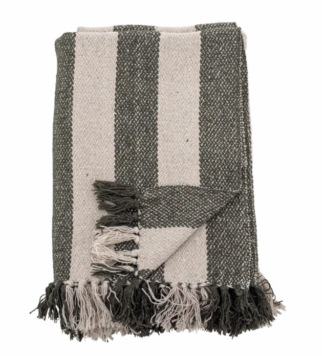 Jodina Green Striped Throw