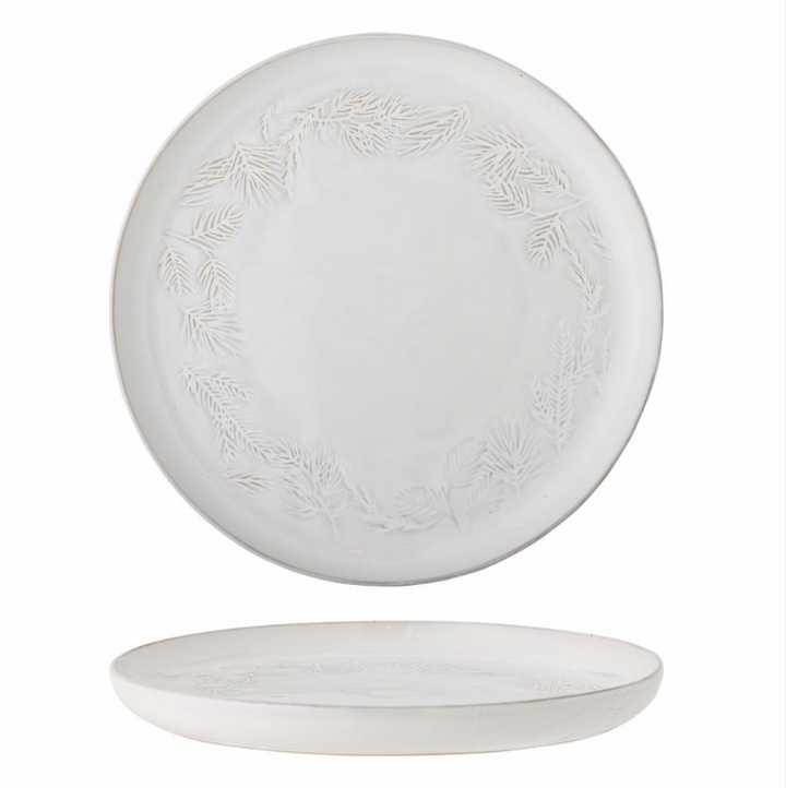 SALE 70% Round Winter Serving Plate - Branch Print