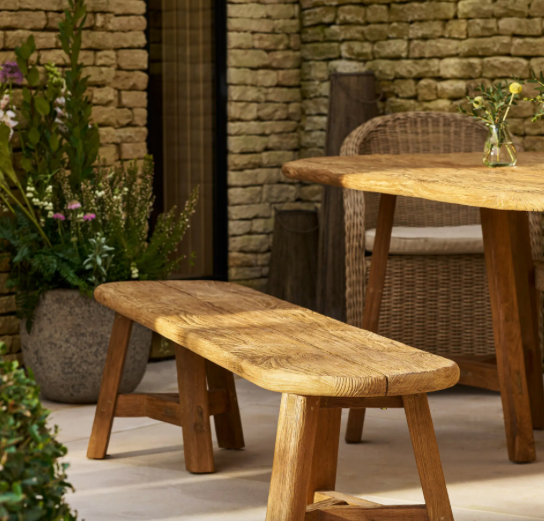 Hawthorne Oval Dining Bench Natural