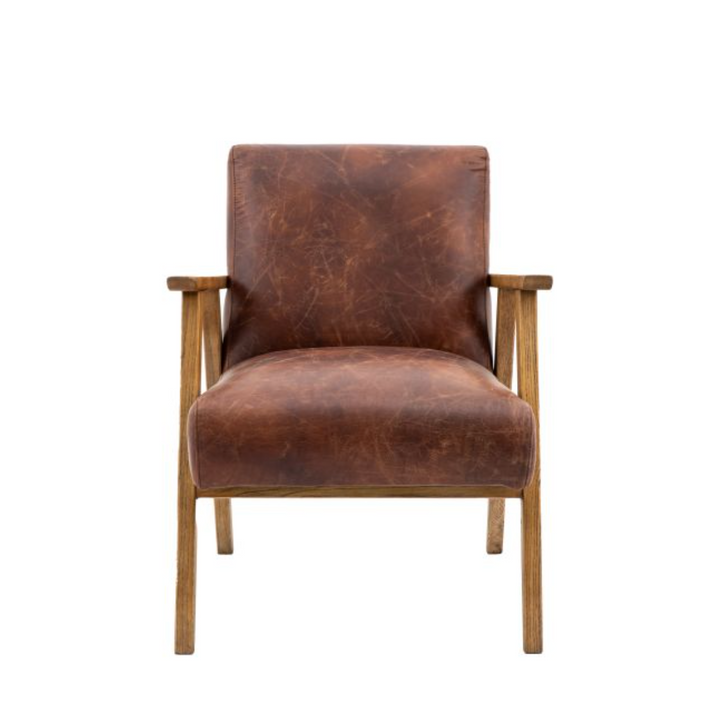 Lounge Chair Brown Leather
